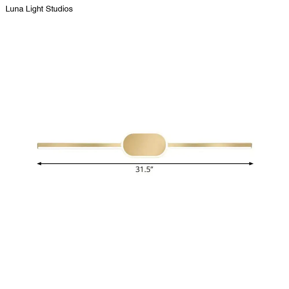 Simple style gold metallic led vanity sconce bedroom wall mounted light