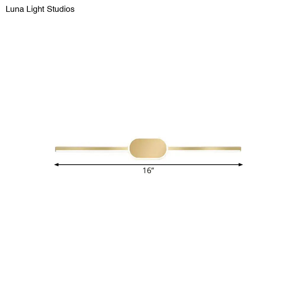 Simple style gold metallic led vanity sconce bedroom wall mounted light