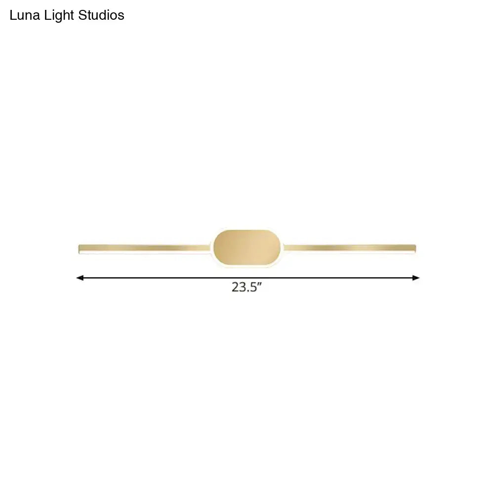 Simple style gold metallic led vanity sconce bedroom wall mounted light