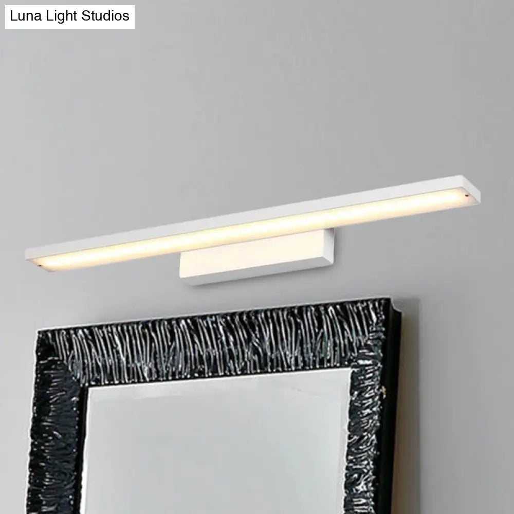 DecorBites™ Sleek Black/White Vanity Lamp w/ Rectangular Shade & LED Acrylic Wall Light - 16"/23.5" Simplistic Fixture for Mirrors