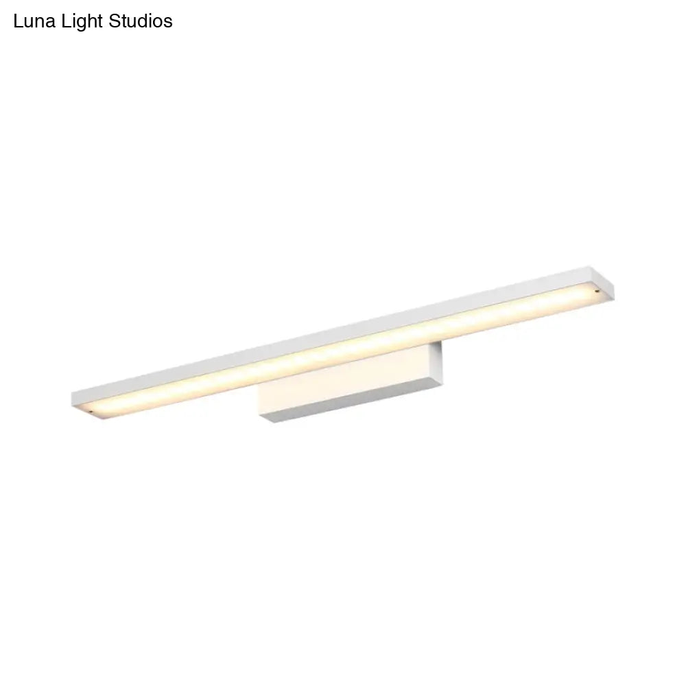 DecorBites™ Sleek Black/White Vanity Lamp w/ Rectangular Shade & LED Acrylic Wall Light - 16"/23.5" Simplistic Fixture for Mirrors
