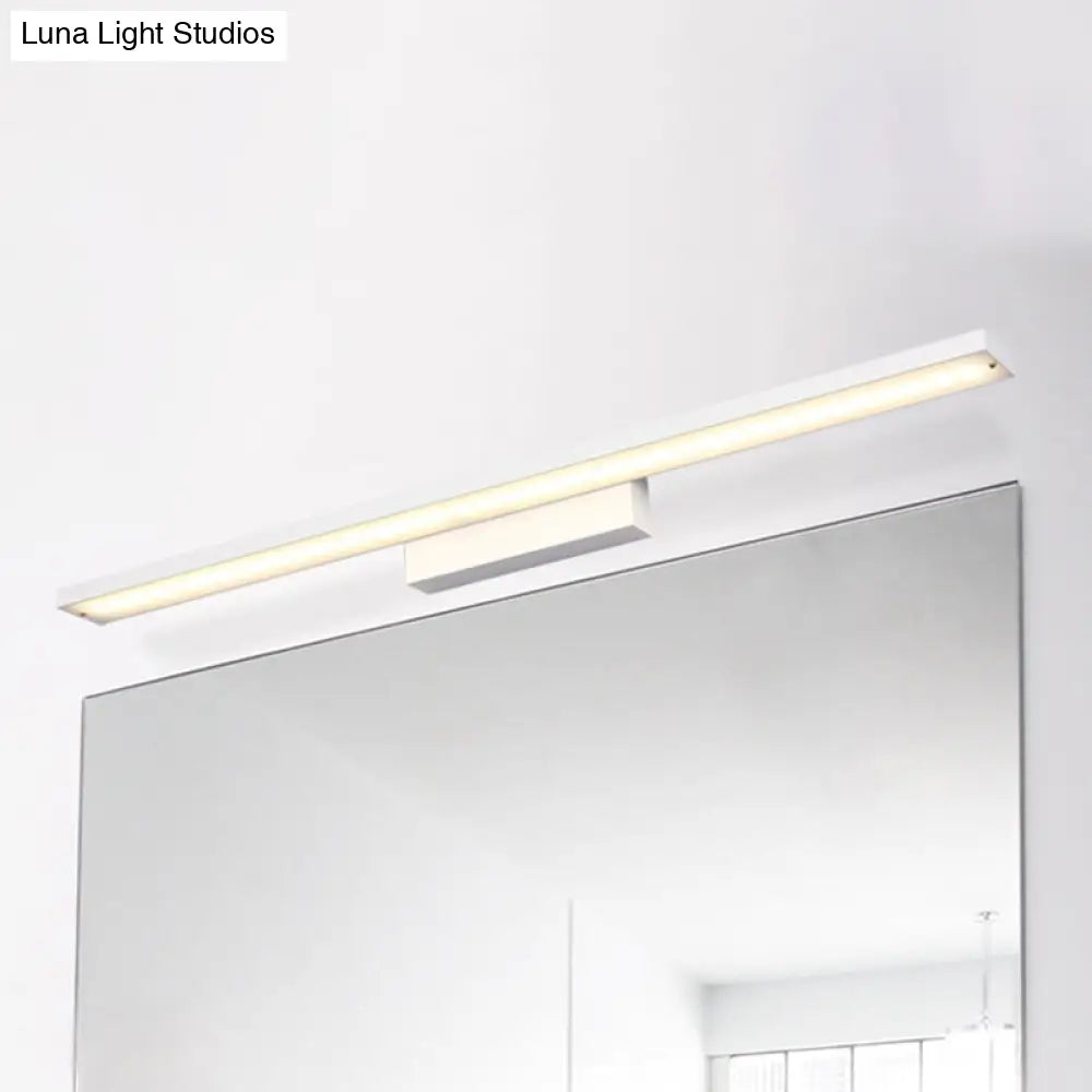 DecorBites™ Sleek Black/White Vanity Lamp w/ Rectangular Shade & LED Acrylic Wall Light - 16"/23.5" Simplistic Fixture for Mirrors