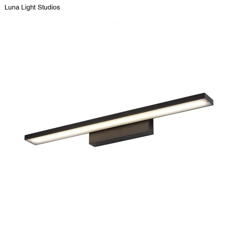 DecorBites™ Sleek Black/White Vanity Lamp w/ Rectangular Shade & LED Acrylic Wall Light - 16"/23.5" Simplistic Fixture for Mirrors