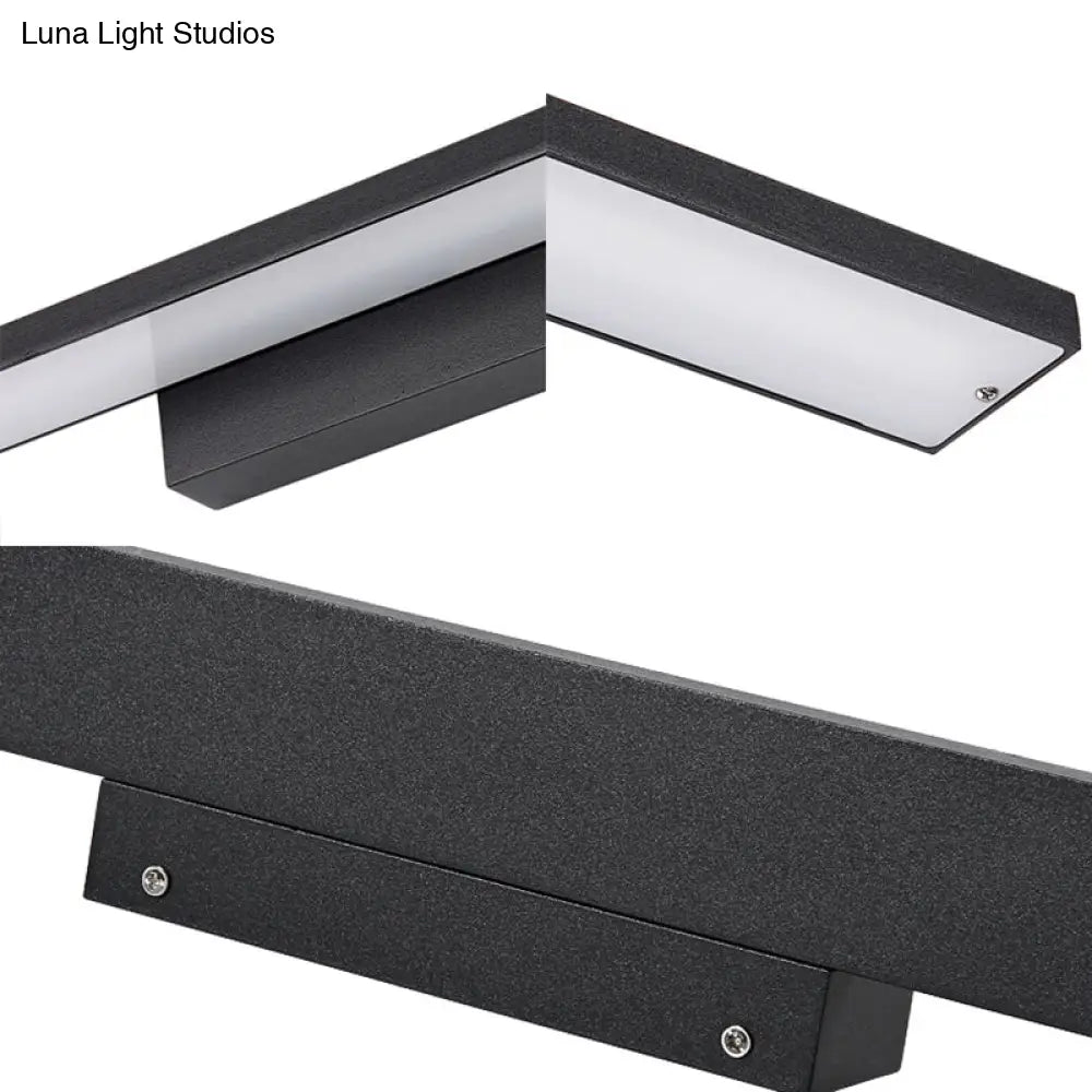 DecorBites™ Sleek Black/White Vanity Lamp w/ Rectangular Shade & LED Acrylic Wall Light - 16"/23.5" Simplistic Fixture for Mirrors