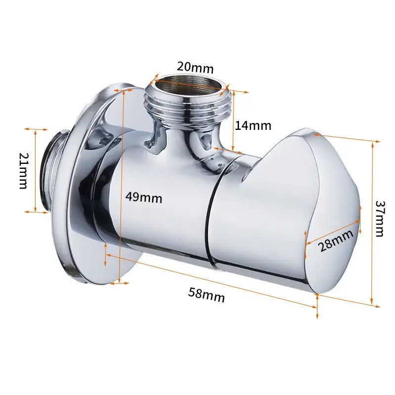 Sleek brushed gold corner valve water control bathroom tap