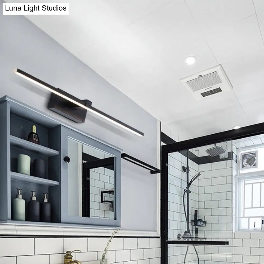 DecorBites™ Sleek LED Black Vanity Wall Light - Modern Wall Mounted Lighting for Bathroom in Warm/White Light