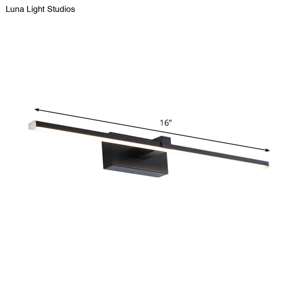 DecorBites™ Sleek LED Black Vanity Wall Light - Modern Wall Mounted Lighting for Bathroom in Warm/White Light
