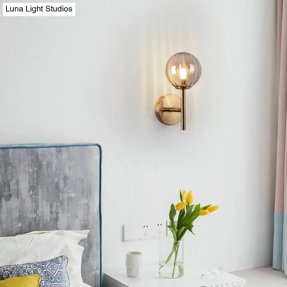 Sleek round wall lighting in red green & amber – bedroom sconce light