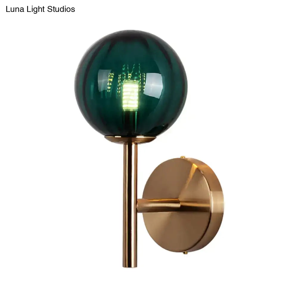 Sleek round wall lighting in red green & amber – bedroom sconce light