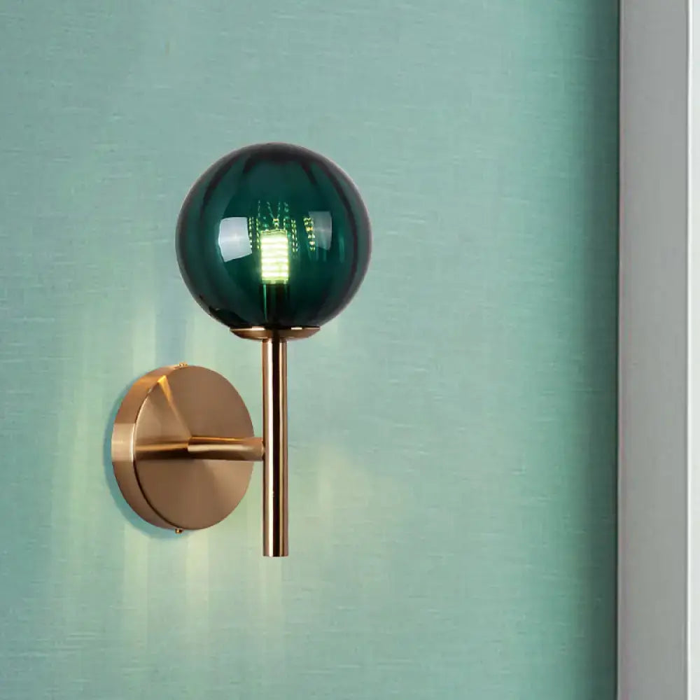 Sleek round wall lighting in red green & amber – bedroom sconce light