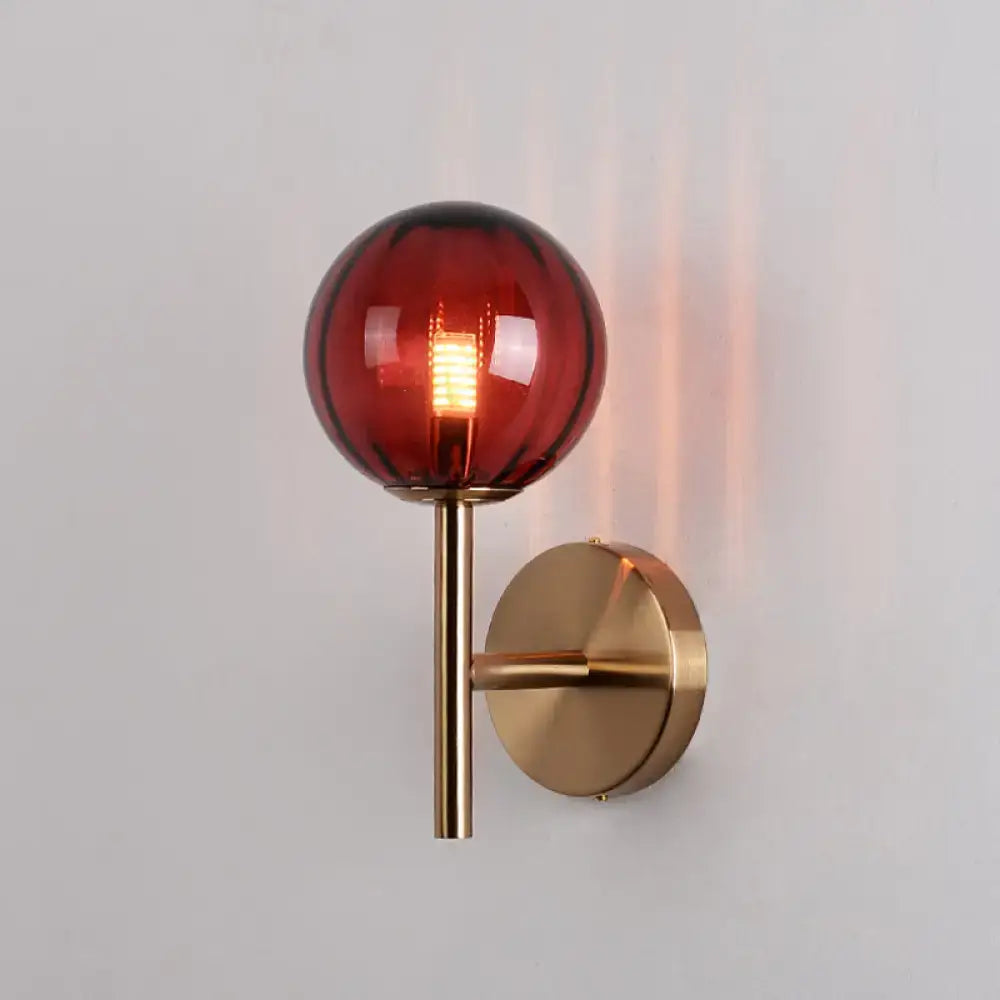 Sleek round wall lighting in red green & amber – bedroom sconce light
