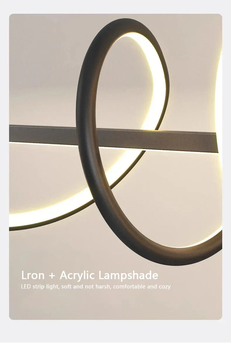 DecorBites™ Sleek Wavy Pendant Lights for Dining Room