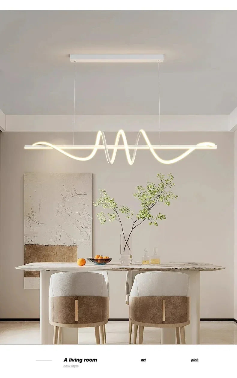 DecorBites™ Sleek Wavy Pendant Lights for Dining Room