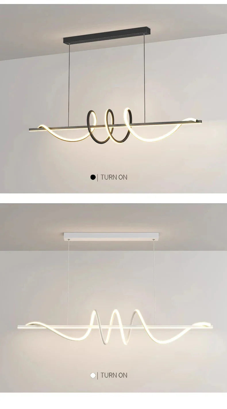 DecorBites™ Sleek Wavy Pendant Lights for Dining Room