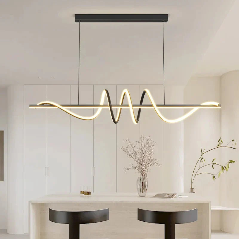 DecorBites™ Sleek Wavy Pendant Lights for Dining Room