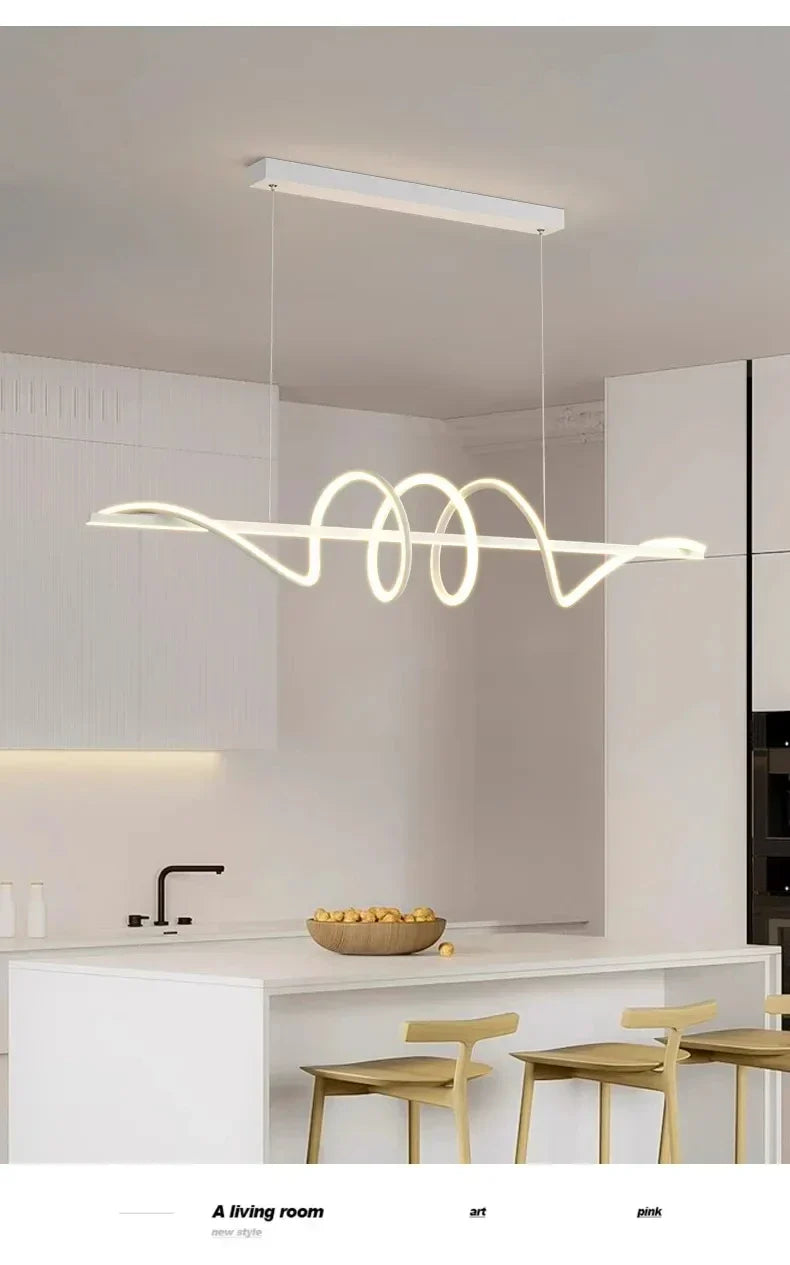 DecorBites™ Sleek Wavy Pendant Lights for Dining Room
