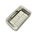 Sleek white & stainless steel butter slicer cutter box kitchen accessory