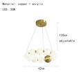 Spiral brass led chandelier with frosted acrylic dining room light