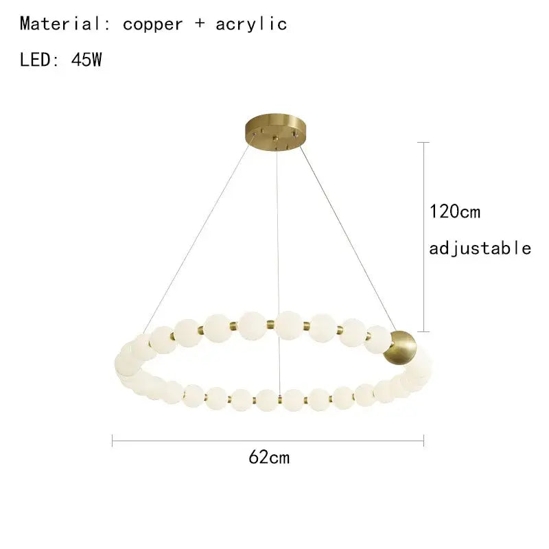 Spiral brass led chandelier with frosted acrylic dining room light