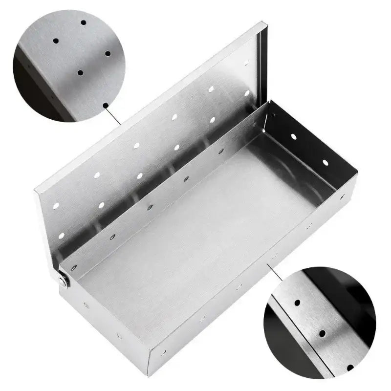Stainless steel bbq smoker box – kitchen wood chips infuser