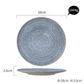 Stone inspired speckled blue & white ceramic dinner plate set dining room