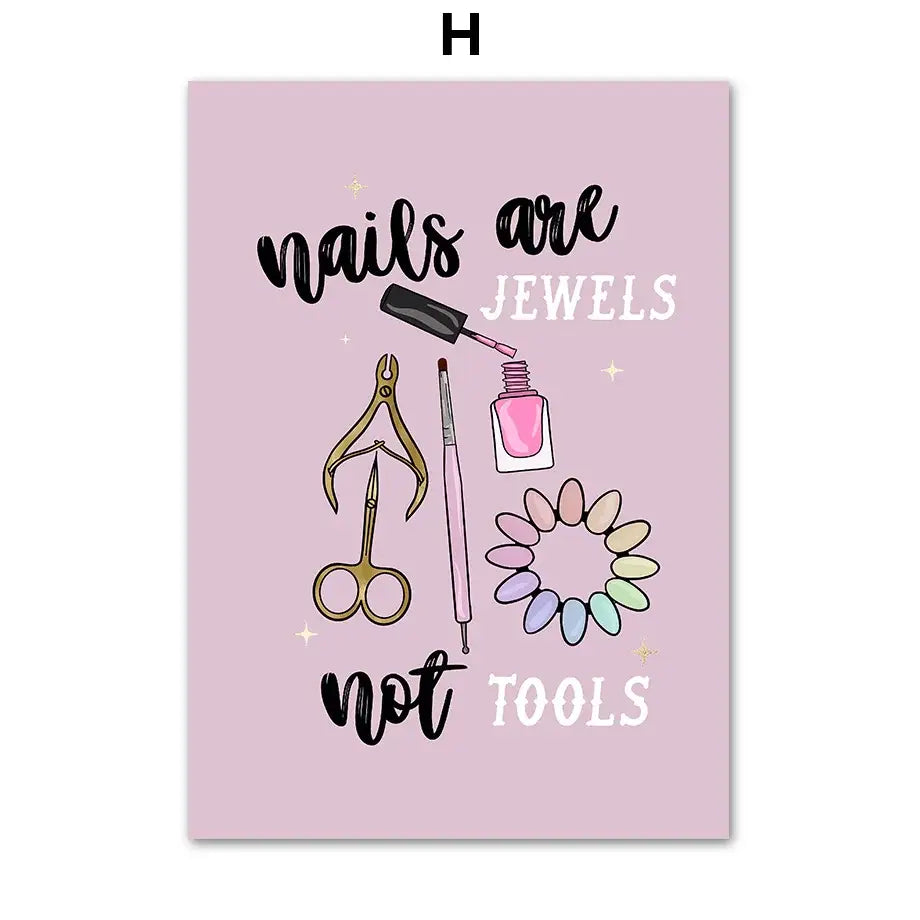 Teal and gold beauty salon wall art set – salon wall decor
