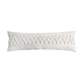 Textured blue & white geometric cushion cover with tassels living room