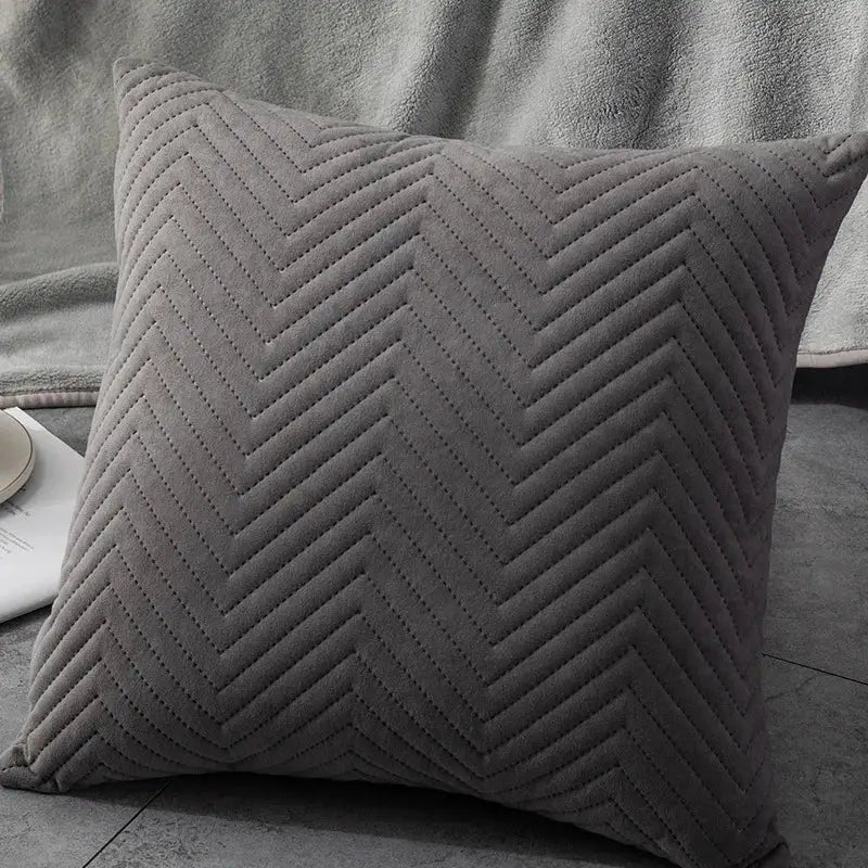 Textured chevron teal and blue cushion cover set living room decor