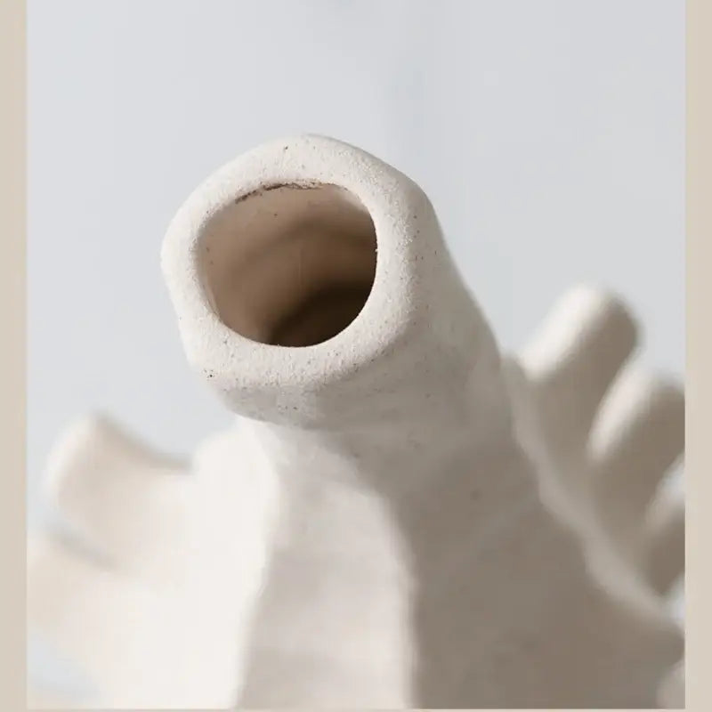 Textured white geometric decorbites ceramic vase living room decor