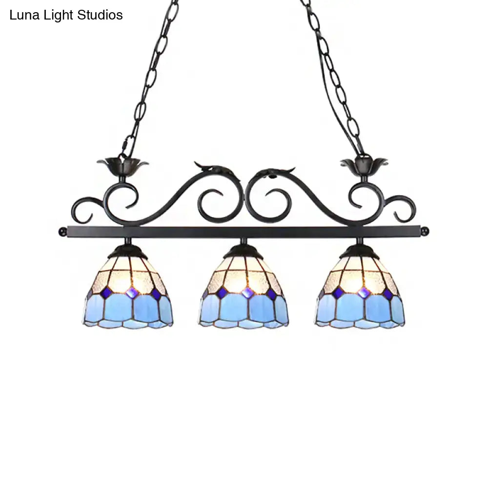 Tiffany blue & purple bird pendant light fixture – kitchen island