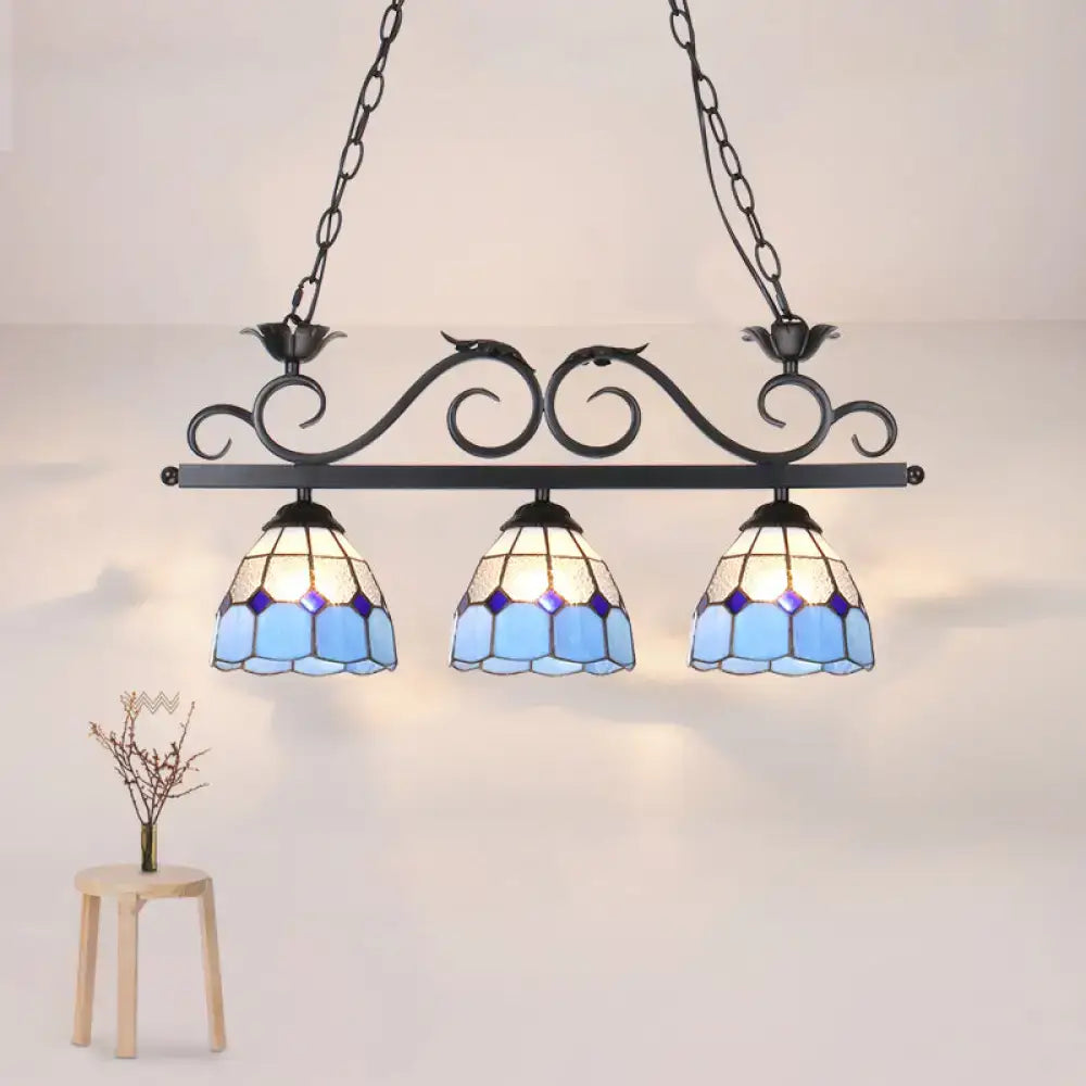 Tiffany blue & purple bird pendant light fixture – kitchen island