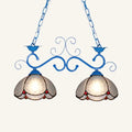 Tiffany scalloped edged island light – kitchen blue & black chandelier