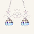 Tiffany style blue & white glass pendant lamp – balcony light