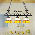 Tiffany yellow dome island lighting dining room wrought iron chandelier