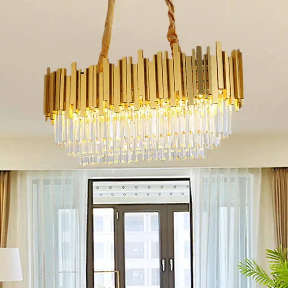 Traditional brass crystal chandelier dining room ceiling light