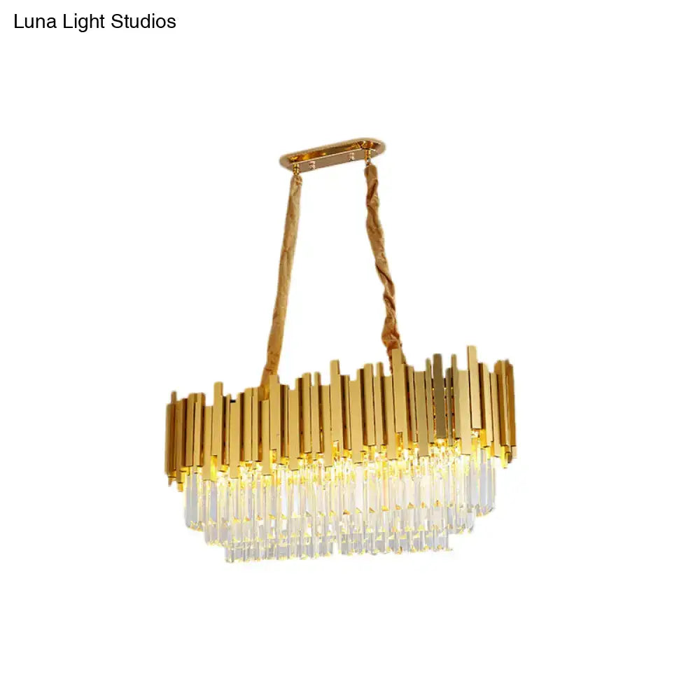 Traditional brass crystal chandelier dining room ceiling light