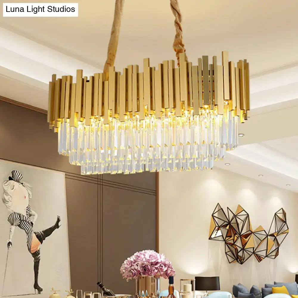 Traditional brass crystal chandelier dining room ceiling light