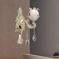 Traditional gold swan frosted glass sconce living room wall light