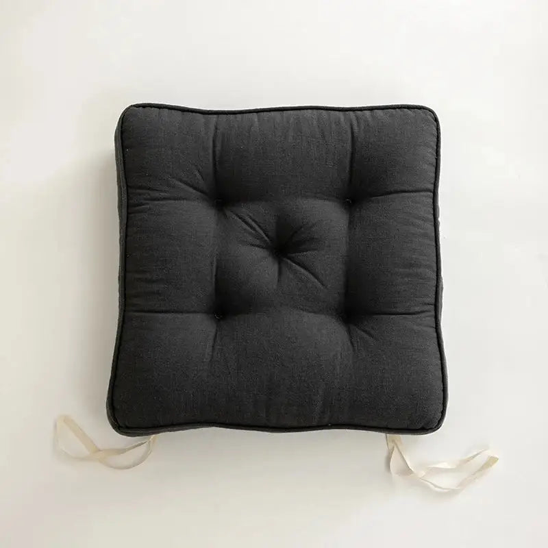 Tufted button cushion in terracotta cream and olive for living room