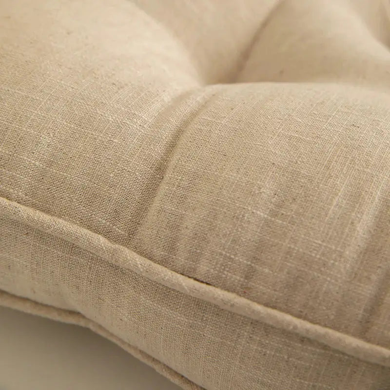 Tufted button cushion in terracotta cream and olive for living room