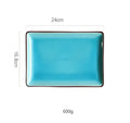 Turquoise crack glaze ceramic plate dining room square dish