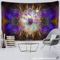 Vibrant pink and purple mandala chakra tapestry bedroom wall decor