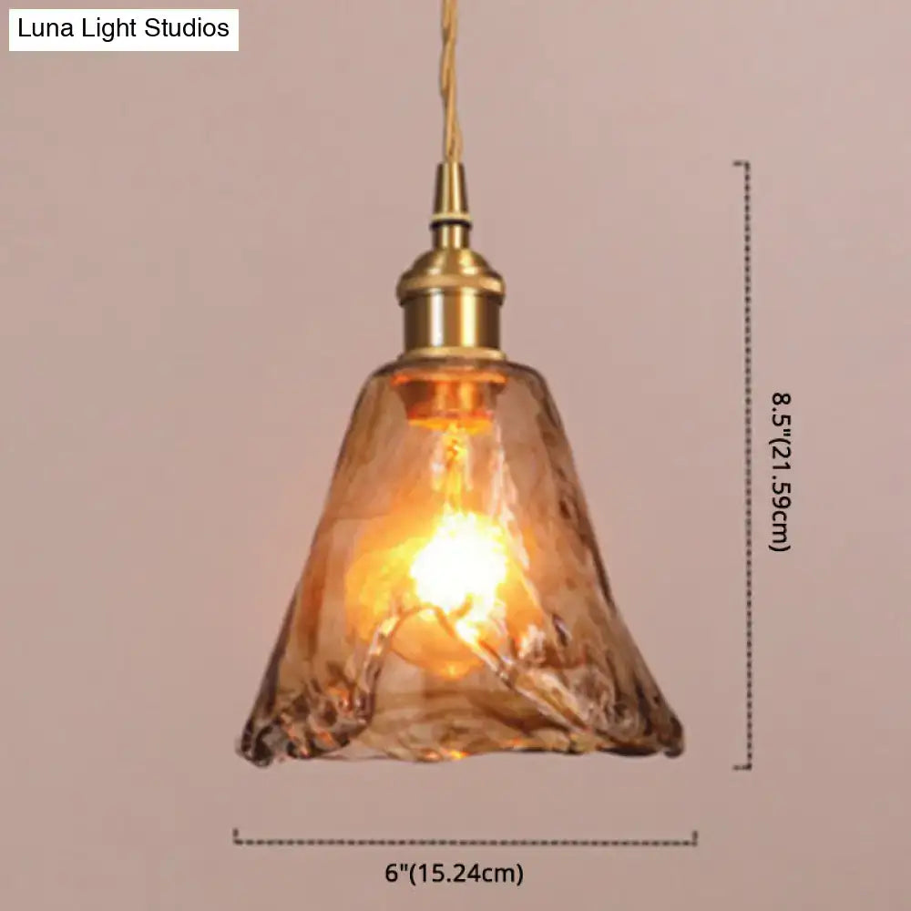 Vintage amber alabaster glass pendant light for living room