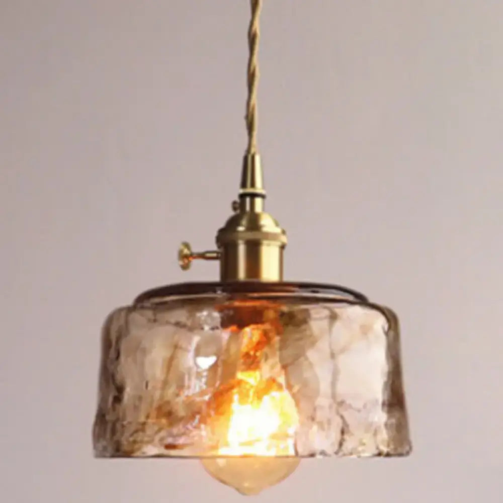 Vintage amber alabaster glass pendant light for living room