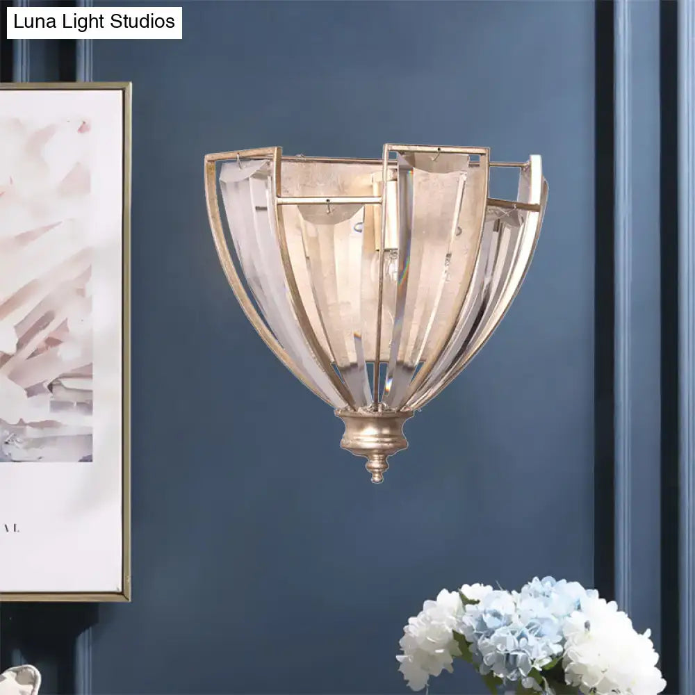 Vintage antique brass glass wall sconce bedroom 110v-120v light