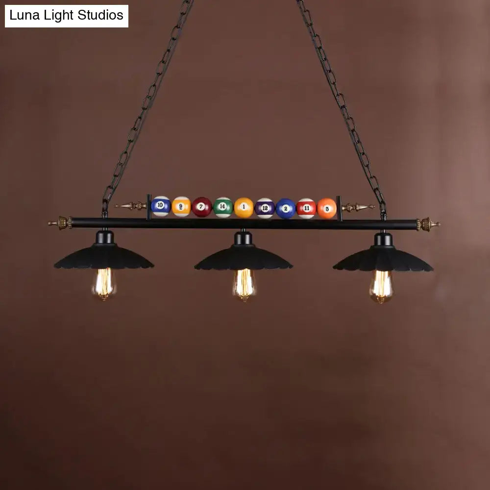 Vintage black & brass pool table ceiling light billiard room e26 e27