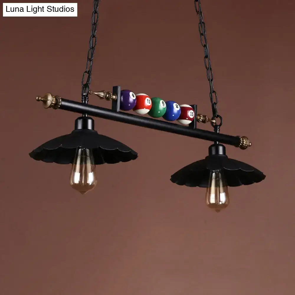 Vintage black & brass pool table ceiling light billiard room e26 e27