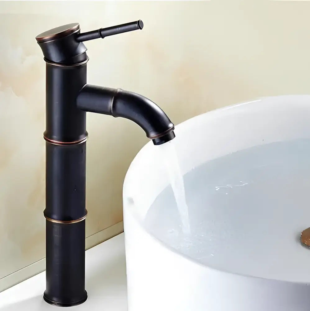 Vintage black & copper bamboo bathroom faucet – bathroom sink tap