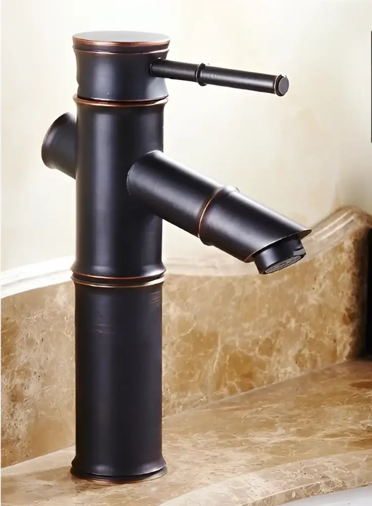 Vintage black & copper bamboo bathroom faucet – bathroom sink tap