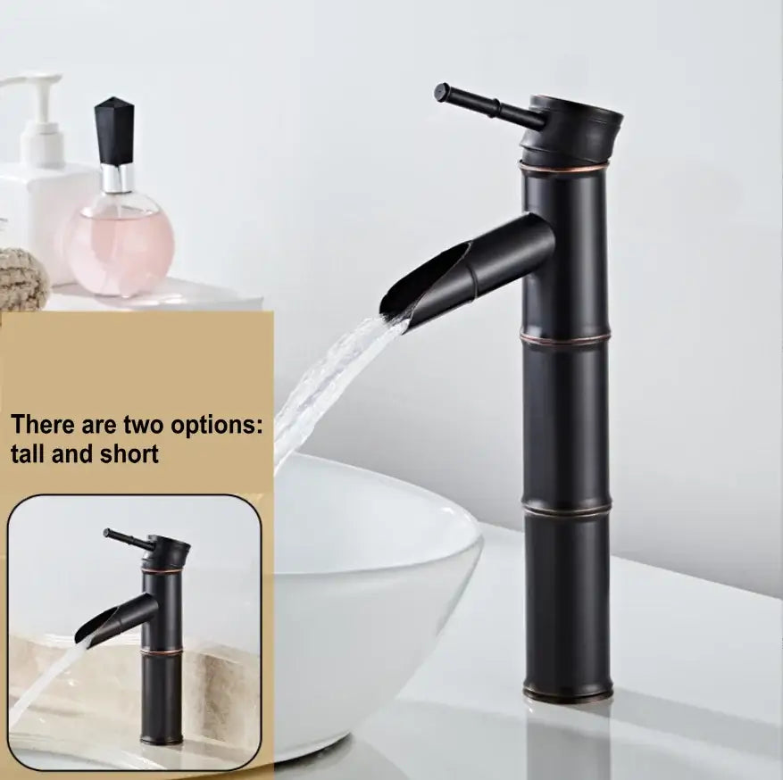 Vintage black & copper bamboo bathroom faucet – bathroom sink tap